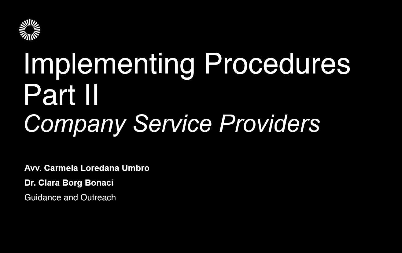 Title - The Implementing Procedures Part II for CSPs 